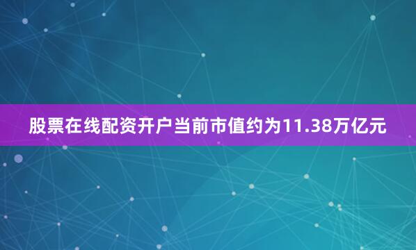 股票在线配资开户当前市值约为11.38万亿元